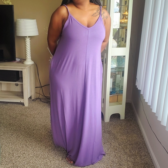 Lavendar Plus Size Maxi Dress - Picture 2 of 3